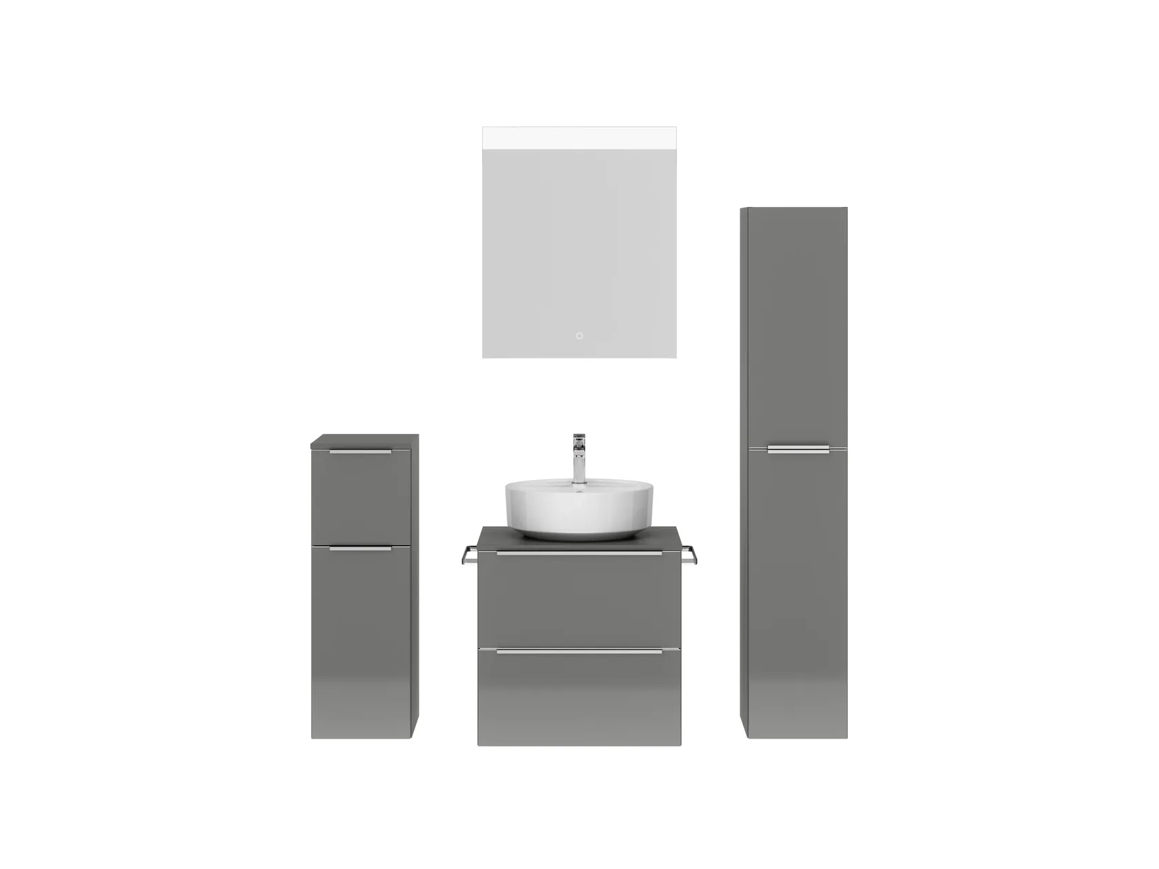 Verges Concept 60 meuble vasque + miroir + armoires latérales 1