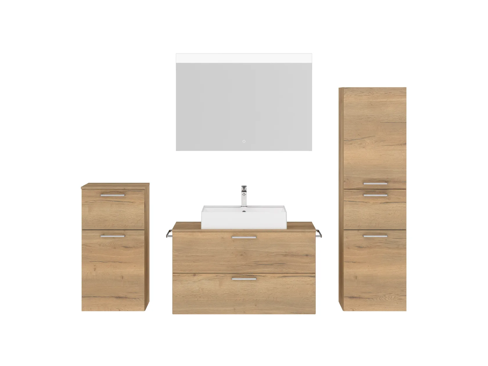 Verges Concept 100 meuble vasque + miroir + armoires latérales 1