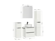 Verges Concept 60 meuble vasque + armoire de toilette + armoires latérales 4
